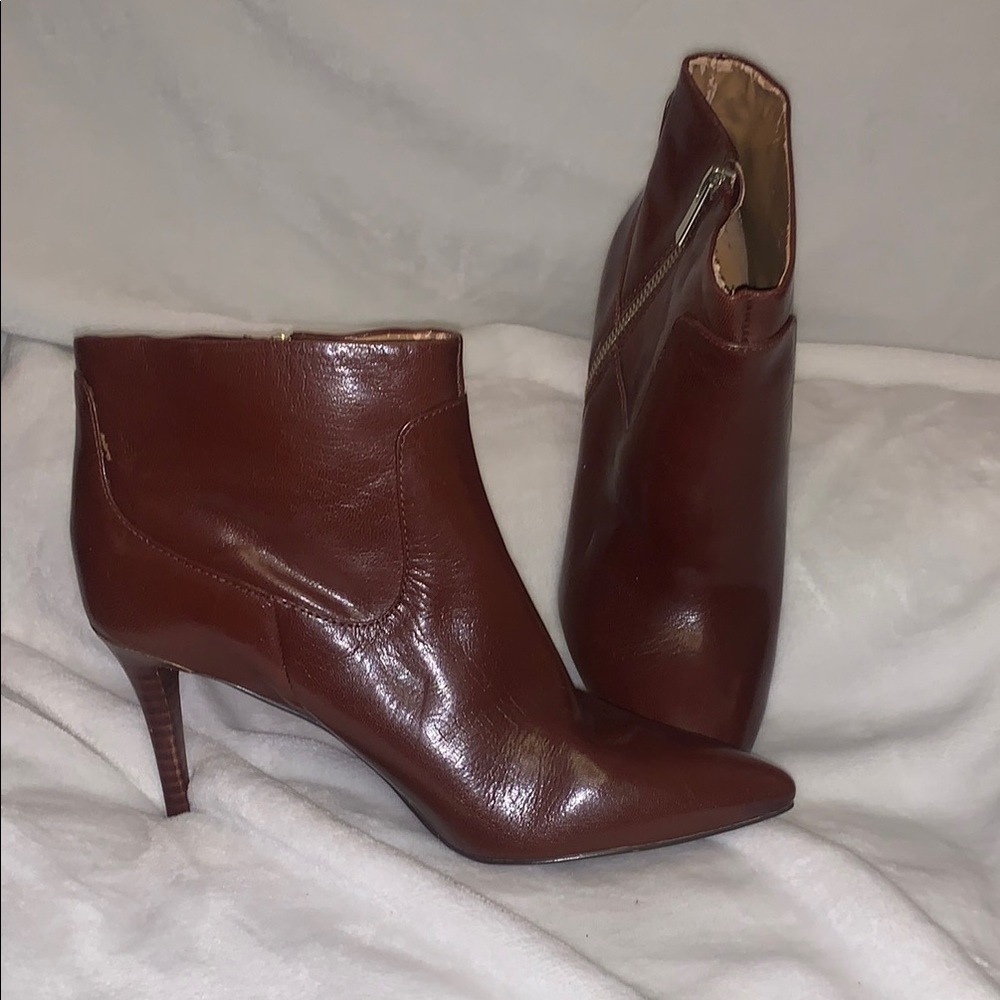 Nine West Cognac Brown Heeled Boots with Stiletto Heel